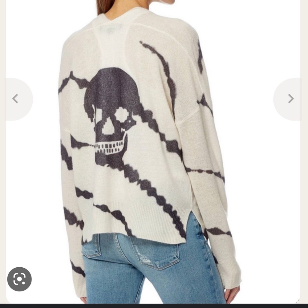 NEW Alexina Sweater in White & Charcoal
360CASHMERE